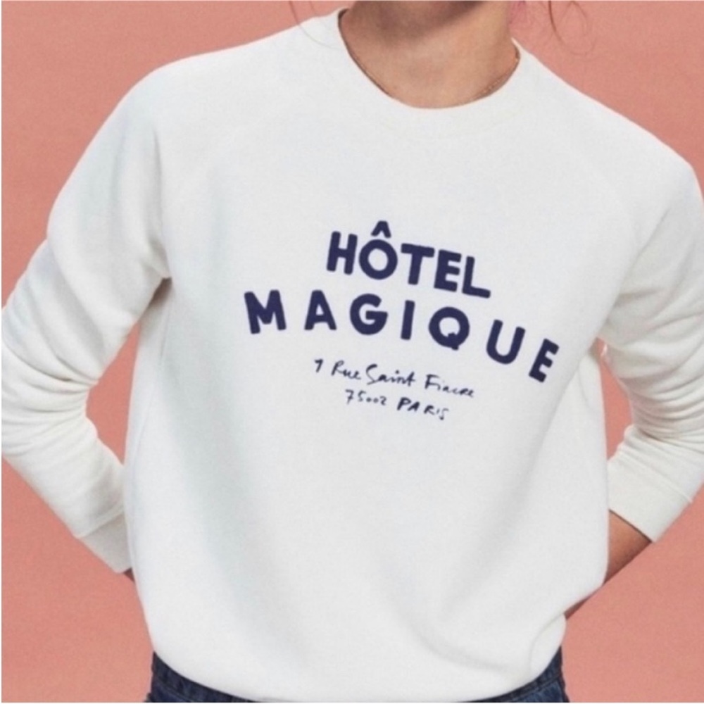 Sézane White 'Hôtel Magique' Sweater